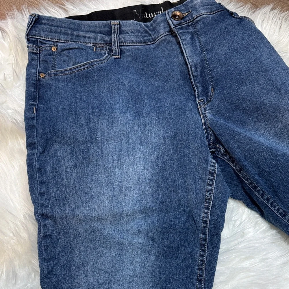 Natural Reflections Dark Blue Straight Leg Jeans